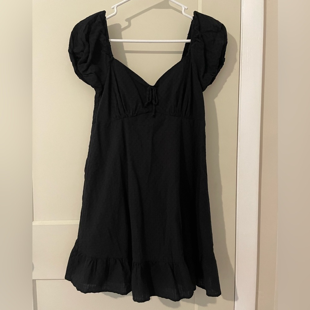 Black Short Sleeve Sundress